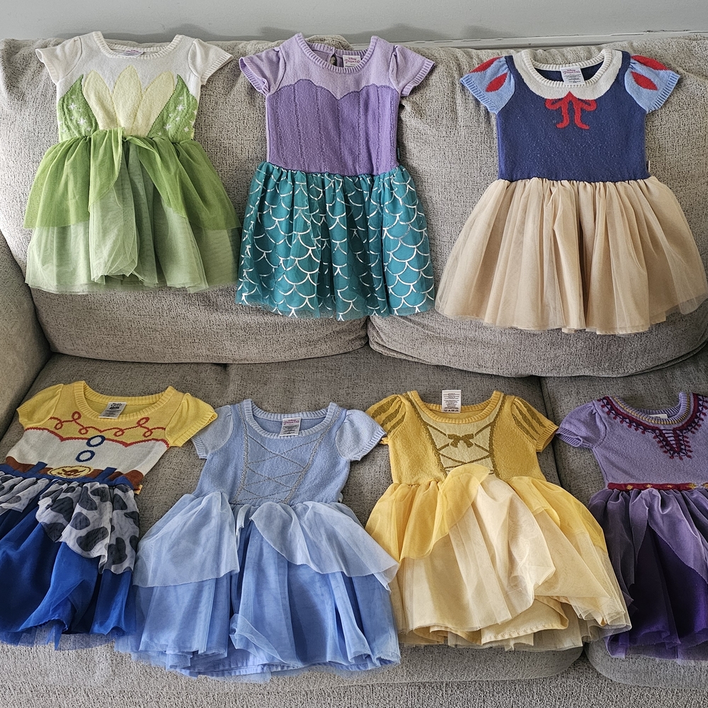 Disney Kids Dresses - Green, Purple, Blue, Yellow